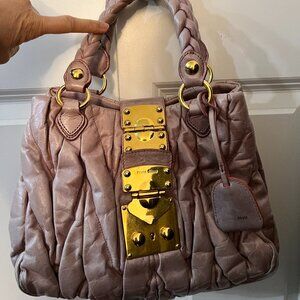 Miu Miu Beige Matelasse Bag (Authentic)